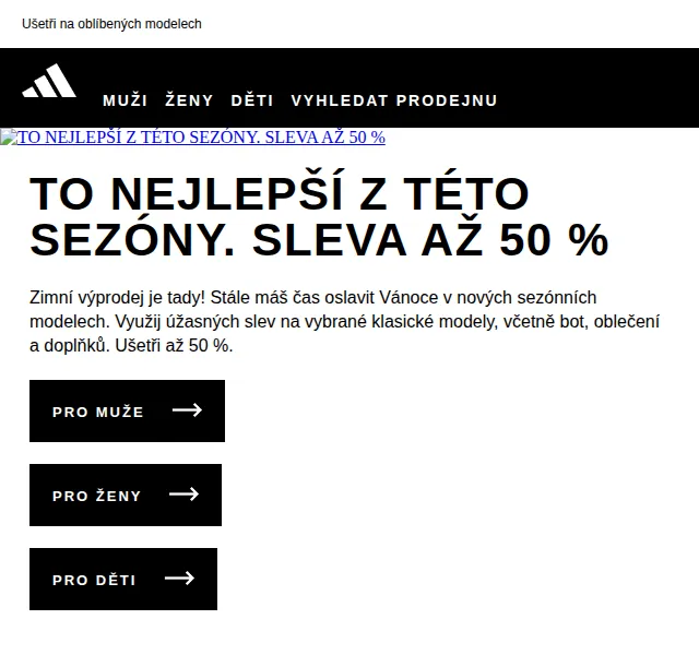 Adidas: Zimní výprodej se slevou až 50 % – červenec 2026 | Nuslet.cz
