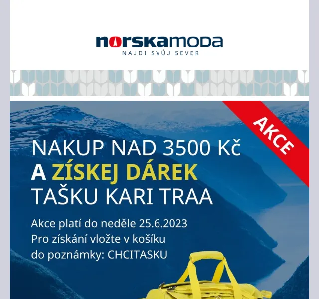 Norskamoda: Sportovní taška Kari Traa ZDARMA k nákupu nad 3 500 Kč – červenec 2026 | Nuslet.cz