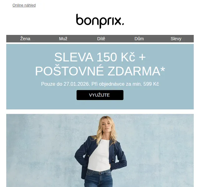 Bonprix: Sleva 150 Kč + doručení zdarma – duben 2026