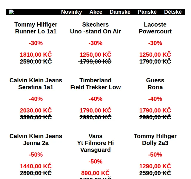 Office Shoes: Sleva až 60 % na Tommy Hilfiger, Skechers, Lacoste – červen 2026 | Nuslet.cz