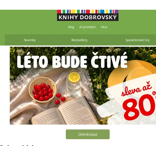 KnihyDobrovsky.cz: Slevy až 80 % na knihy – červen 2026