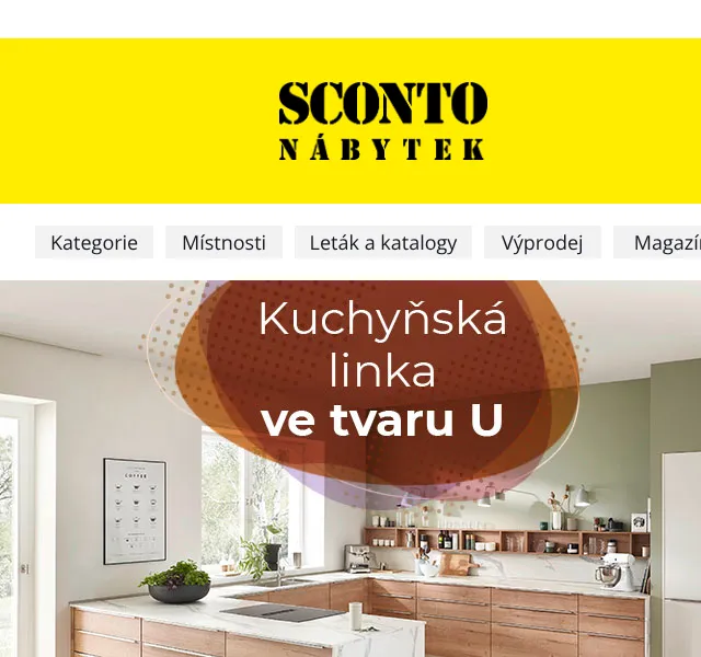 Sconto: Kuchyňská linka U – srpen 2026