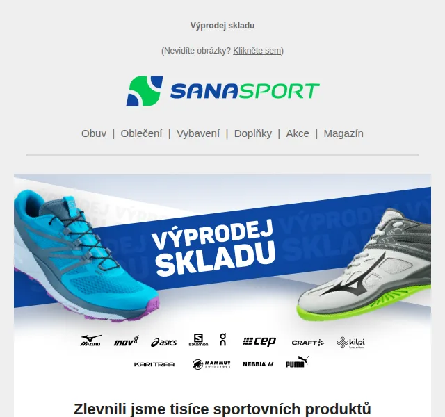 Sanasport: slevy až 80 % na tisíce produktů – červen 2026 | Nuslet.cz