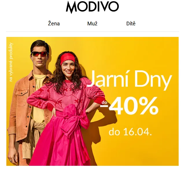 Modivo: Jarní dny slevy do -40 % – červen 2026 | Nuslet.cz
