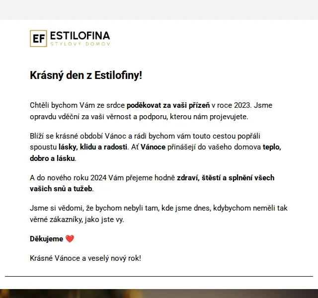 Estilofina-nabytek.cz: Vánoční poděkování a přání – červenec 2026 | Nuslet.cz