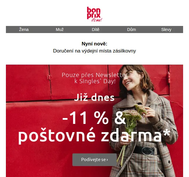 bonprix: -11 % a poštovné zdarma na Singles' Day – červen 2026 | Nuslet.cz
