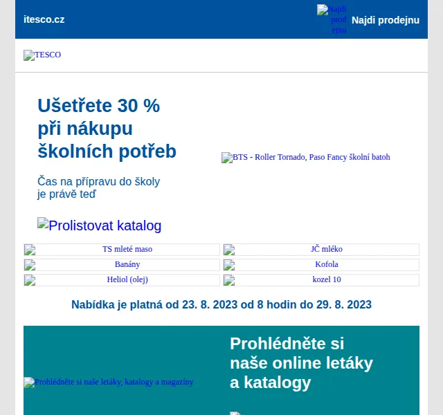 Tesco: Všechny školní potřeby o 30 % levněji – srpen 2026 | Nuslet.cz