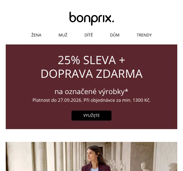 Bonprix: 25% sleva na podzimní outfity – září 2026