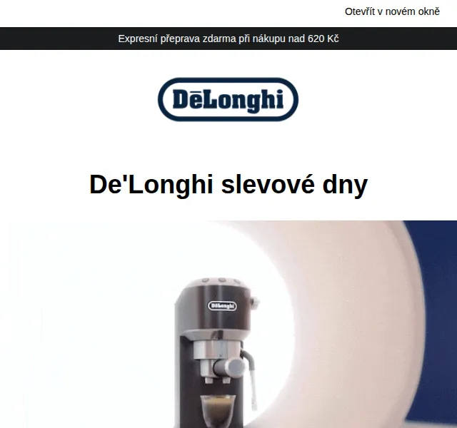 De'Longhi: Sleva 20 % na kávovary a kuchyňské spotřebiče – červenec 2026 | Nuslet.cz
