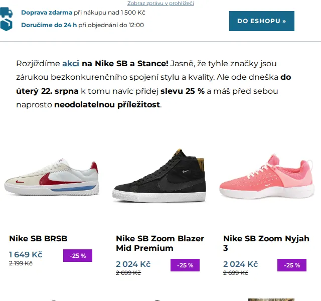 SNOWBOARD ZEZULA: Nike SB a Stance -25 % – červenec 2026 | Nuslet.cz