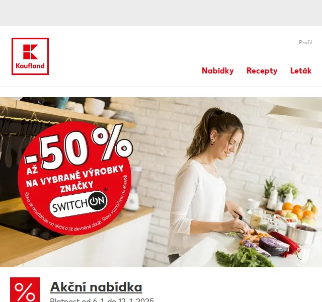 Kaufland: Switch On kuchyňské spotřebiče – slevy až 50 % – leden 2026 | Nuslet.cz