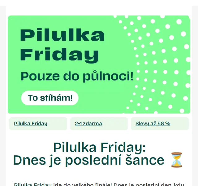 Pilulka: Friday slevy až 56 % – červen 2026 | Nuslet.cz