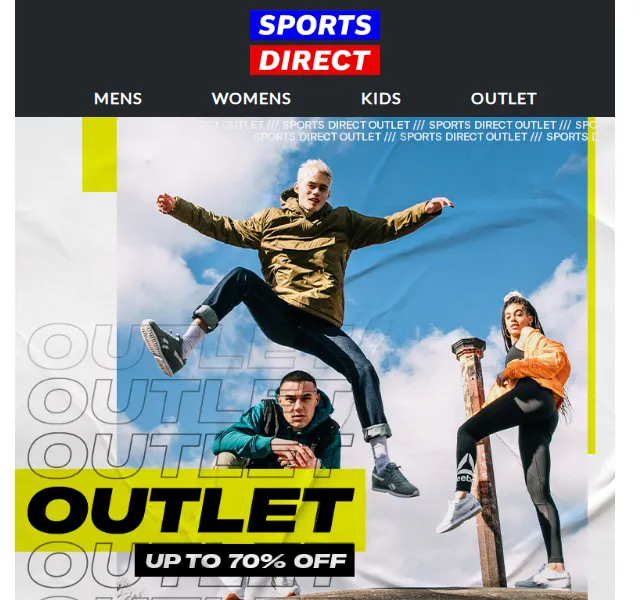 Sportsdirect.com: Slevy až 70 % v Outlet – červen 2026 | Nuslet.cz