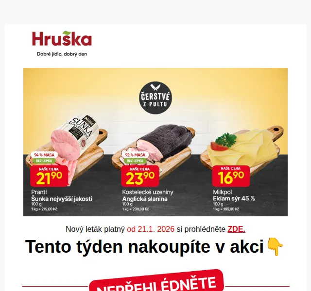 Hruška: Dušená šunka od 16,90 Kč – leden 2026 | Nuslet.cz
