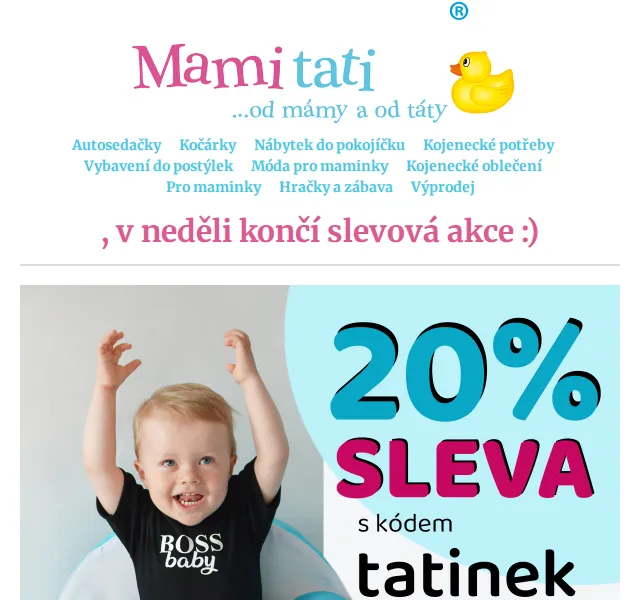 Mamitati.cz: Sleva 20 % na dětské zboží – červen 2026 | Nuslet.cz
