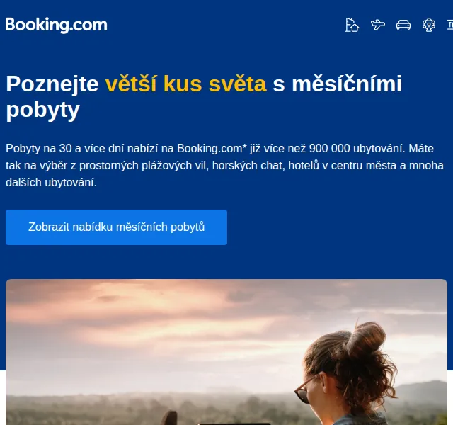 Booking.com: měsíční pobyty se slevou až 30 % – červen 2026 | Nuslet.cz