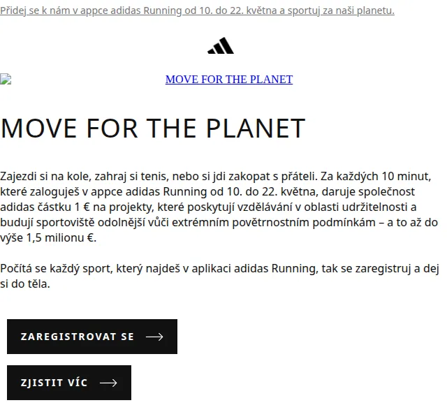 Adidas: Move For The Planet – červenec 2026 | Nuslet.cz