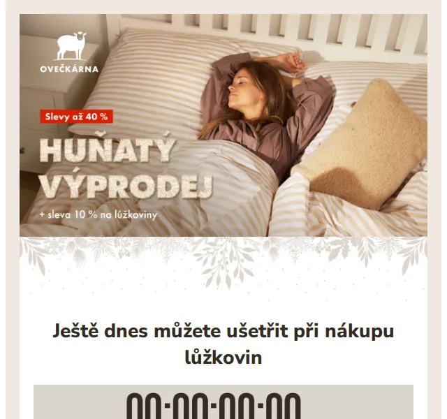 Ovečkárna: extra -10 % na lůžkoviny – červenec 2026 | Nuslet.cz