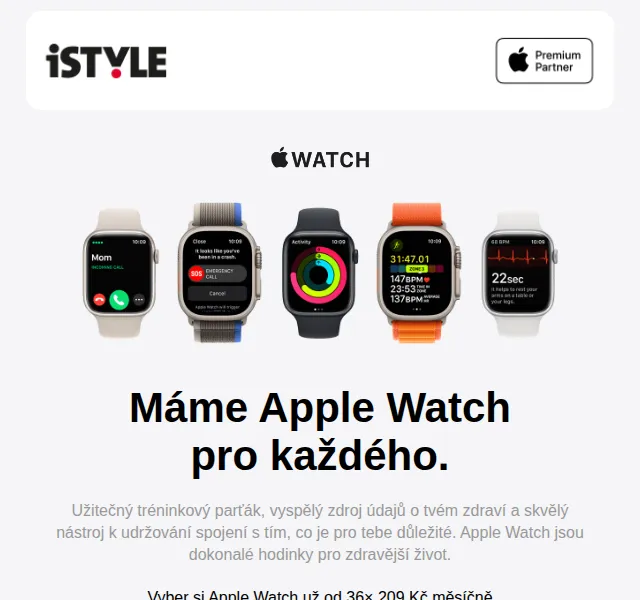 iSTYLE: Apple Watch již od 36 209 Kč měsíčně – červenec 2026 | Nuslet.cz