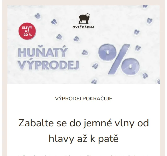 Ovečkárna: huňaté kousky v Bééézvadném výprodeji – červen 2026 | Nuslet.cz