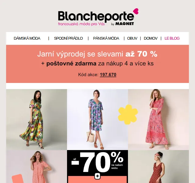 Blancheporte: Šaty se slevou až 70 % – červen 2026 | Nuslet.cz