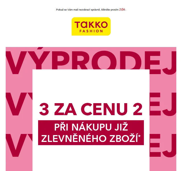 Takko Fashion: 3 za cenu 2 – červenec 2026 | Nuslet.cz