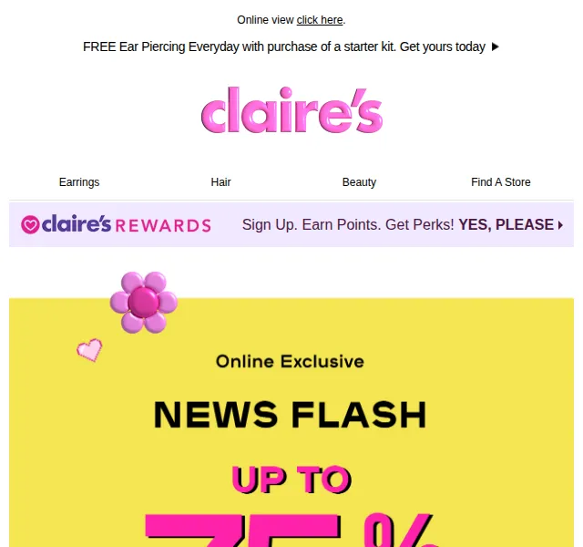 Claire's: až 75% sleva na výprodej – červenec 2026 | Nuslet.cz