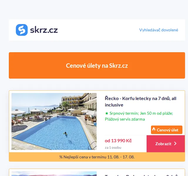 Skrz: Dovolená u moře – Korfu od 13 990 Kč – červenec 2026 | Nuslet.cz