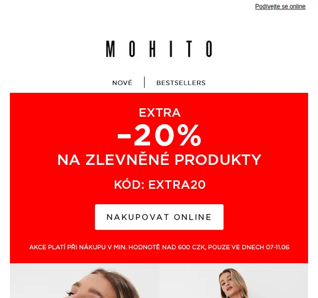 MOHITO: Sleva 20 % na již zlevněné produkty – červenec 2026 | Nuslet.cz