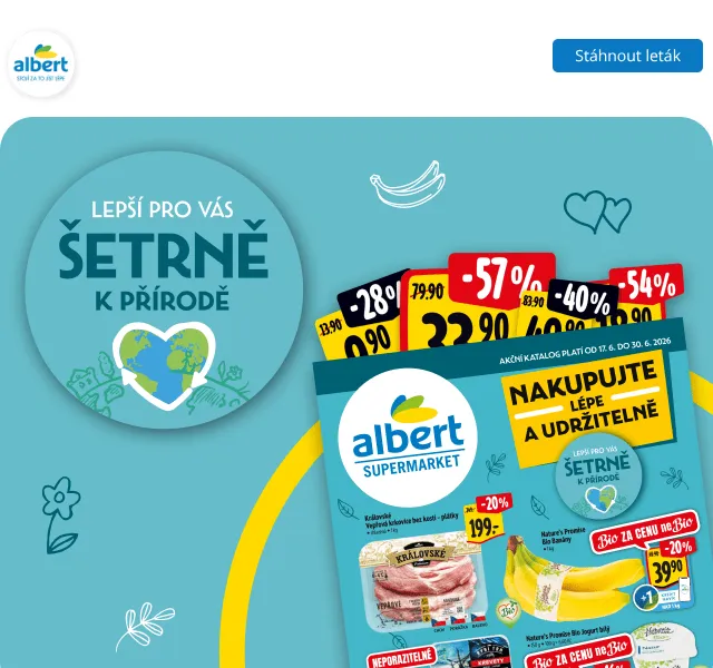 Albert: Bio potraviny a šetrné produkty – červen 2026 | Nuslet.cz