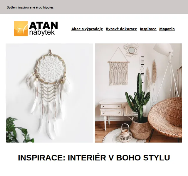 ATAN nábytek: interiér v boho stylu – inspirace a slevy – červen 2026 | Nuslet.cz