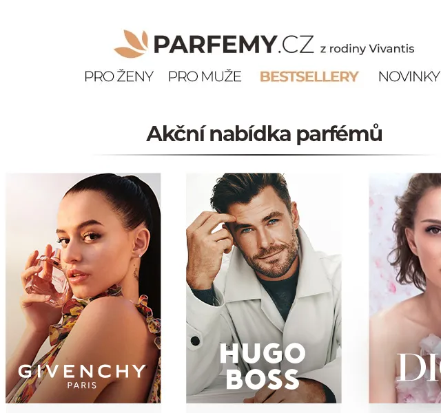 Parfemy.cz: Parfémy Givenchy, Hugo Boss a Dior za skvělé ceny – červen 2026 | Nuslet.cz