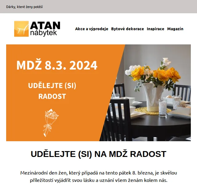 ATAN nábytek: KVĚTINOVÉ DEKORACE od 192 Kč – červen 2026 | Nuslet.cz