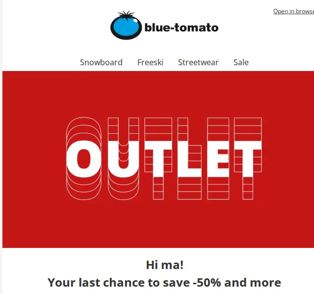 BLUE TOMATO: Sleva až 50 % v Outlet výprodeji – červen 2026 | Nuslet.cz