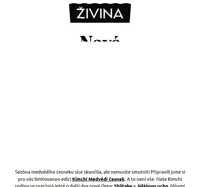 Živina: Nová kimchi edice Medvědí česnek, Shiitake a Jidášovo ucho – červenec 2026 | Nuslet.cz