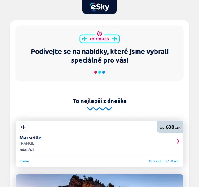 eSky: Marseille za 638 Kč, Tirana za 1143 Kč – červenec 2026 | Nuslet.cz