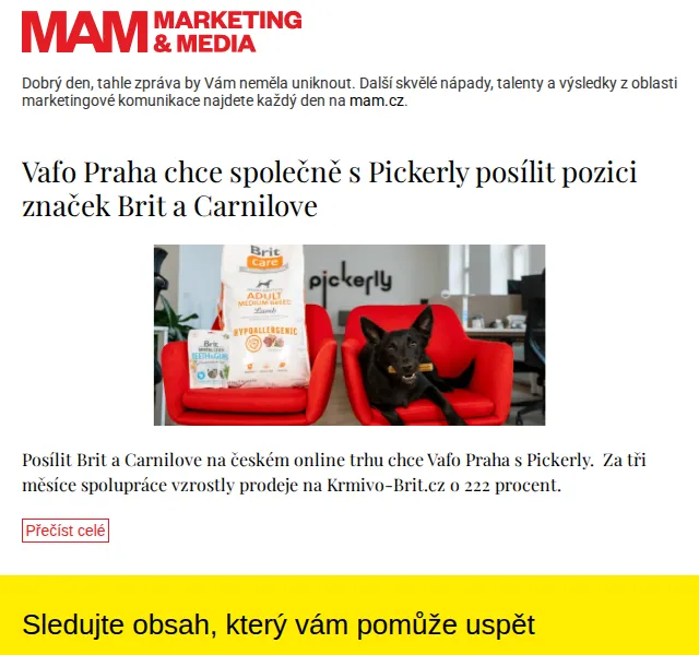 Marketing & Media: Vafo Praha posiluje Brit a Carnilove – červen 2026 | Nuslet.cz