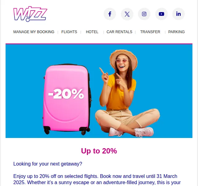Wizz Air: sleva až 20 % na letenky – červen 2026 | Nuslet.cz