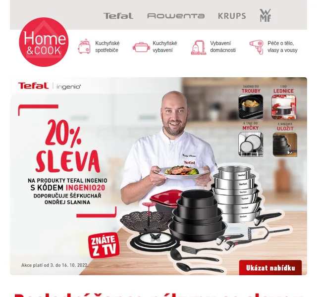 Home & Cook: 20% sleva na Tefal Ingenio – červen 2026 | Nuslet.cz