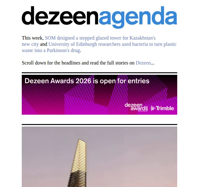 Dezeen Daily: architektura a design – červenec 2026 | Nuslet.cz