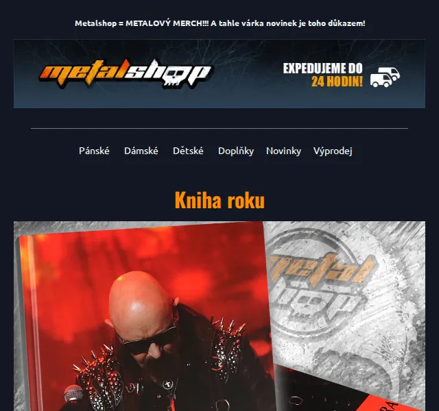 METALSHOP: Rob Halford kniha, KORN merch, ROCK OFF trička – červen 2026 | Nuslet.cz