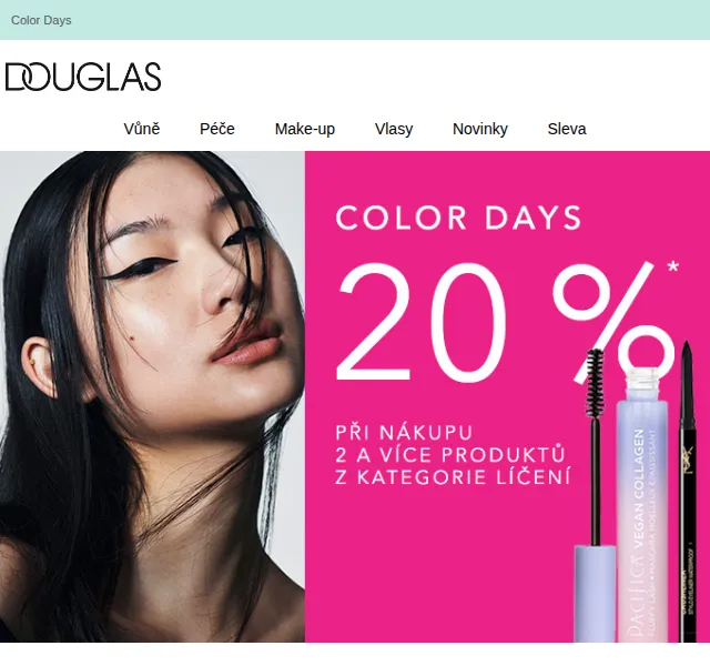 Douglas CZ: Color Days s 20% slevou na líčení – červen 2026 | Nuslet.cz