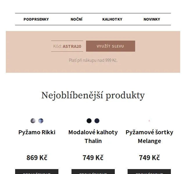 Astratex.cz: 20% sleva na vše včetně zlevněného – červen 2026 | Nuslet.cz