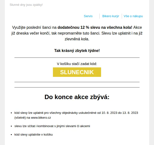 czbikero: 12% sleva na všechna kola – červen 2026 | Nuslet.cz