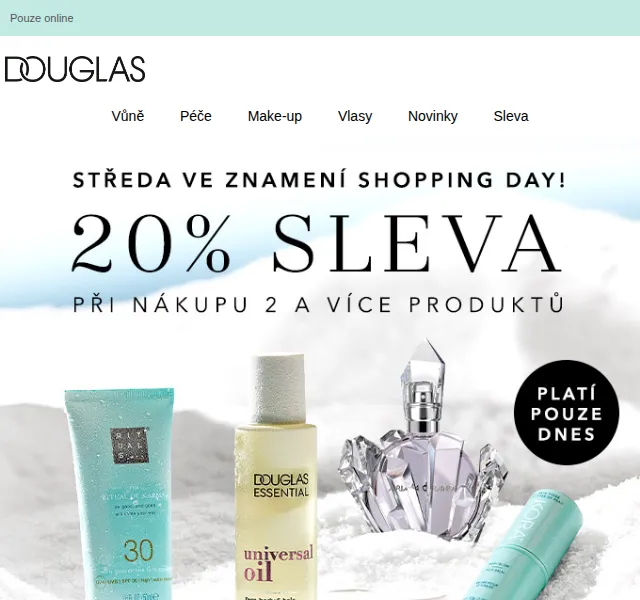 Douglas CZ: 20% sleva na vše při nákupu 2+ produktů – červen 2026 | Nuslet.cz