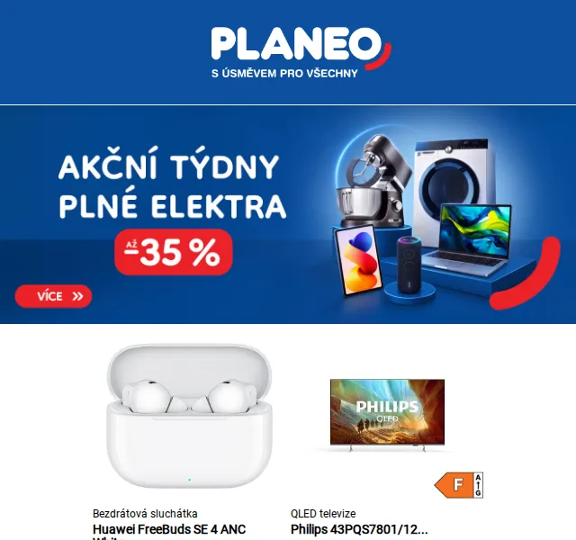 Planeo: elektro až -35 % – slevový kód – září 2026
