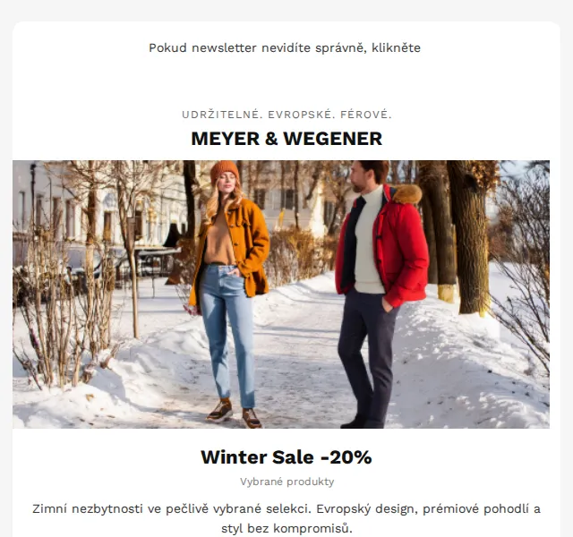 Meyer Wegener: Winter Sale sleva 20 % – červenec 2026 | Nuslet.cz