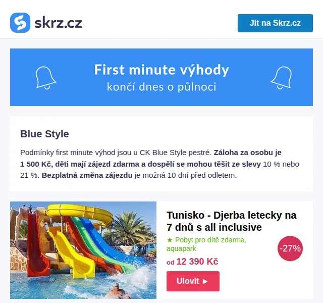 Skrz: First minute dovolená u Blue Style – červenec 2026 | Nuslet.cz