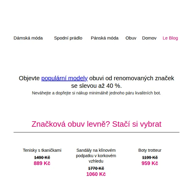 Blancheporte: Sleva až 40 % na značkovou obuv – červenec 2026 | Nuslet.cz