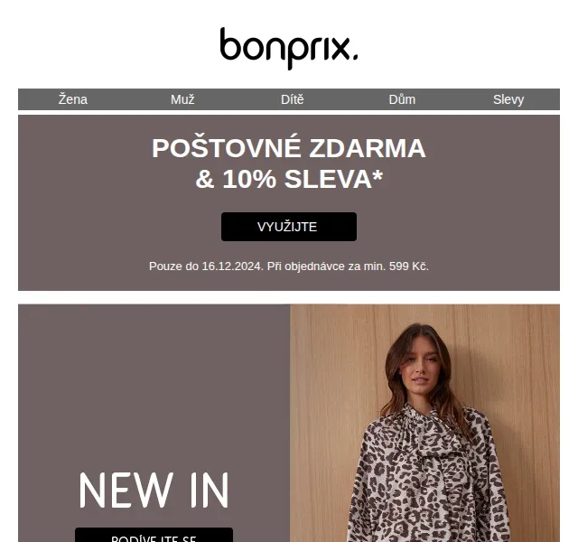 bonprix: Poštovné zdarma a 10% sleva – červenec 2026 | Nuslet.cz